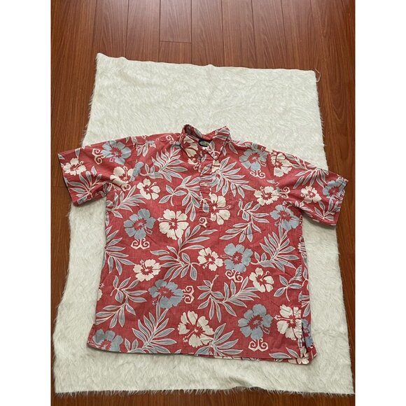 Reyn Spooner Phil Edwards Men’s Hawaiian Red Cotton Short Sleeve Shirt Sz. XL - Picture 2 of 11